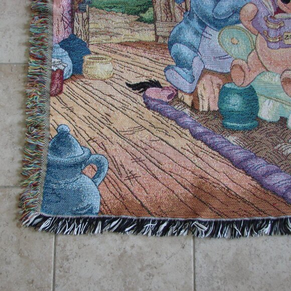 Disney Winnie The Pooh 100 Acre Collection Throw Blanket Baby Nursery RARE Vtg - Picture 9 of 12
